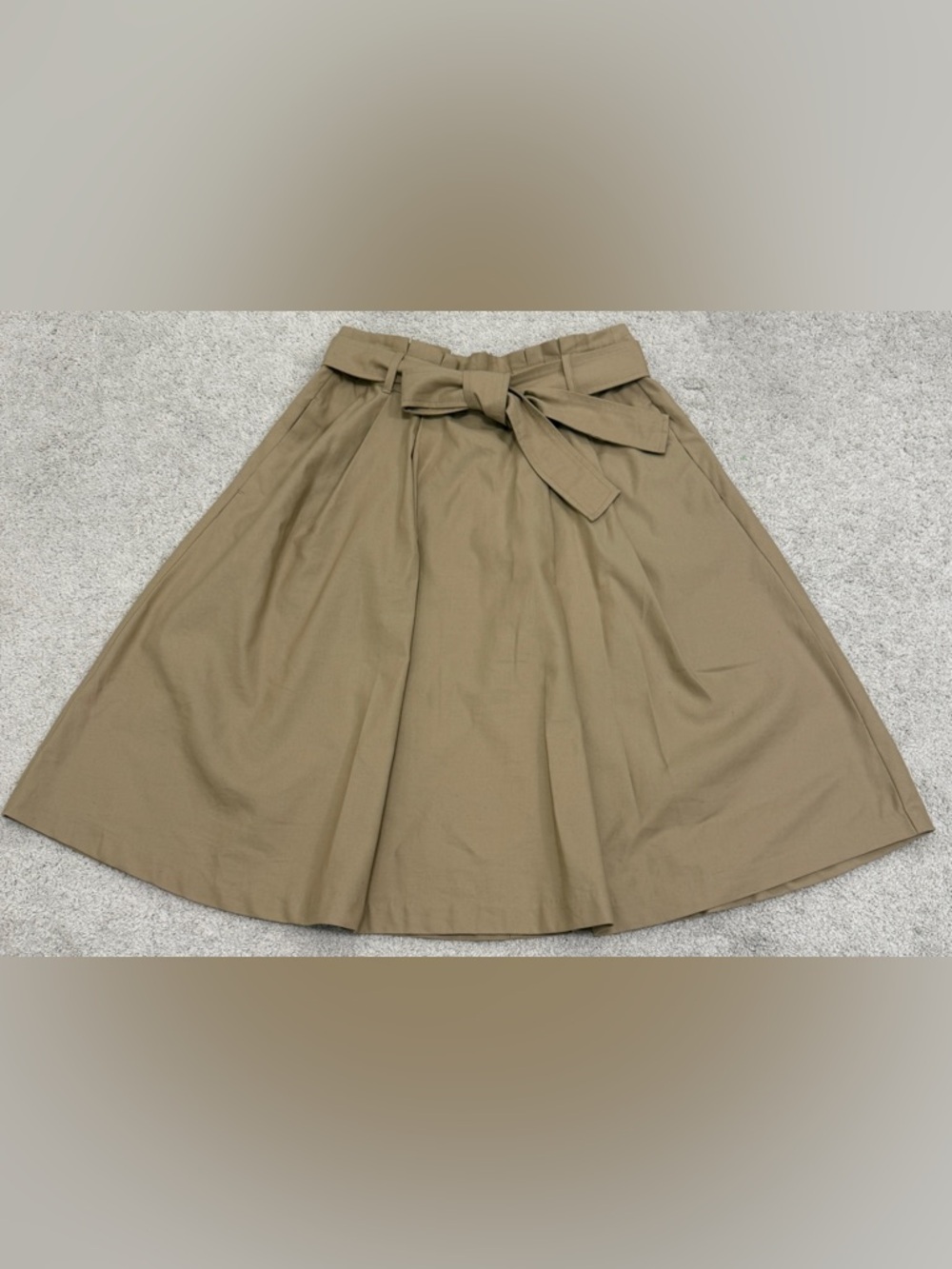 Ann Taylor Khaki A-Line Tie-Belt Skirt